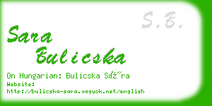 sara bulicska business card